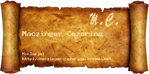 Maczinger Cezarina névjegykártya